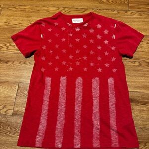 Ralph Lauren Denim Supply USA Flag Spray Painted T Shirt sz S